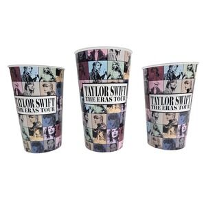 Taylor Swift The Eras‎ Tour Souvenir Cups Set of 3 Plastic Tumblers Multicolor